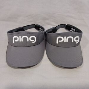 Two (2) Ping Golf Visors. Adjustable strapback. : Grey : 110 Flex Fit Tech